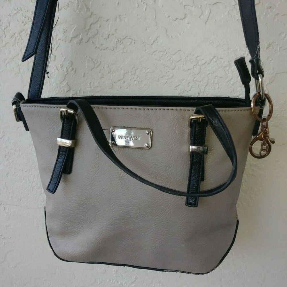Nine West Crossbody Shoulder Bag Purse Beige